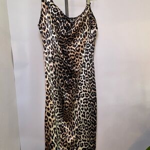 Ganni Calla Leopard Print Silk Wrap Skirt Size 36